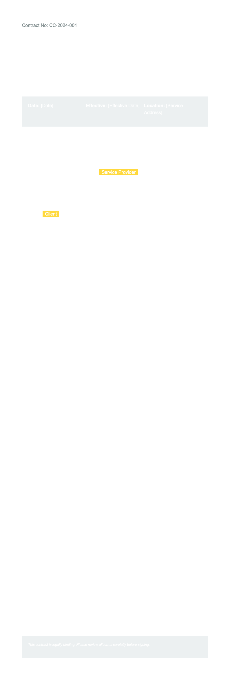 Bold gradient cleaning contract